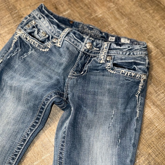 Miss Me (26) Distressed Denim Bootcut Jeans - Picture 2 of 7